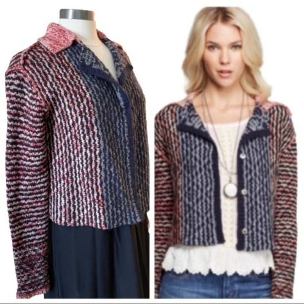 Free People Multicolor Striped Cardigan